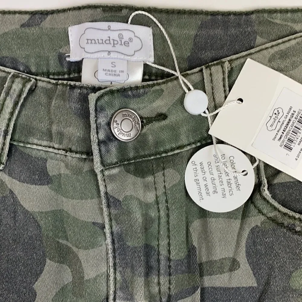 Mud Pie Women's Rory Green‎ Camo Jeans size Small D30